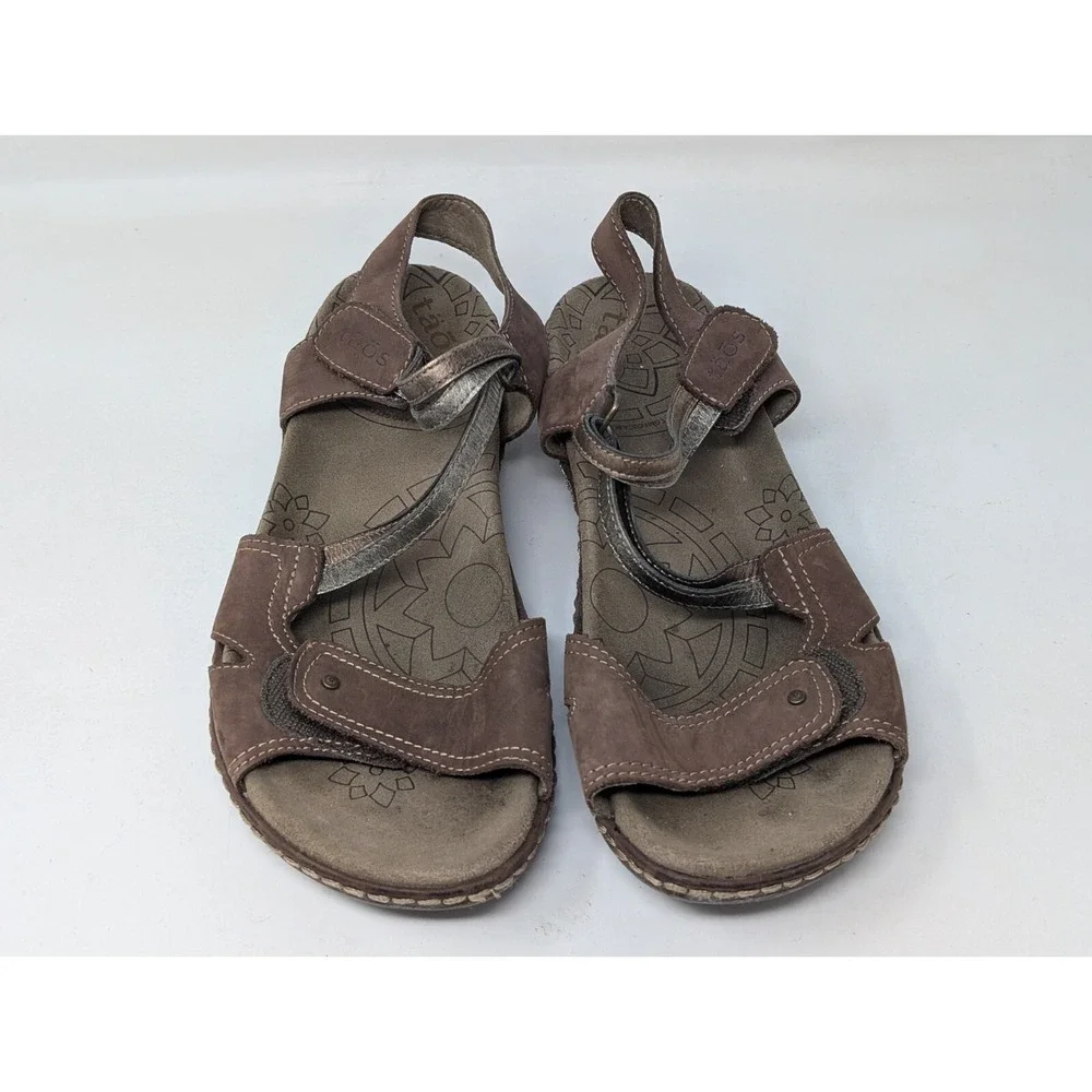 TAOS Answer Sandals Womens Size US‎ 7 EU 38 Brown Leather Comfort Ankle Strap
